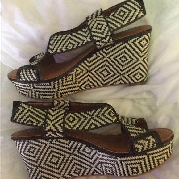 LUCKY Brand Woven KoKo Wedges Sz 9M - Picture 2 of 5